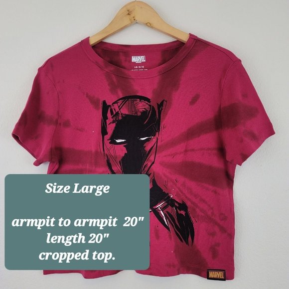 Marvel Artist Series Nikkolas Smith Black Panther Cropped Dye Tee T-Shirt Sz L - Picture 5 of 11